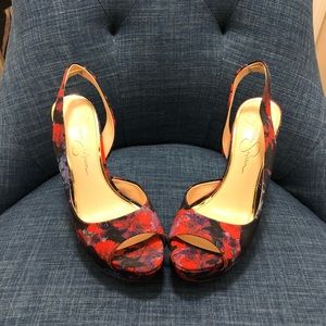 Jessica Simpson size 7 Opened Toe Slingbacks